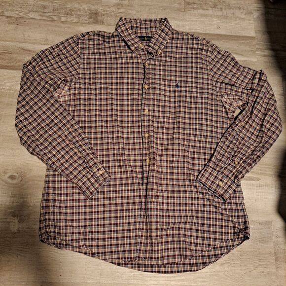Ralph Lauren Men’s XL Long Sleeve Button Down Shirt Red Plaid - Picture 1 of 12